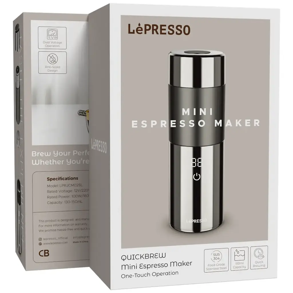 LePresso Quickbrew Mini Espresso Maker with Milk Frothing Function