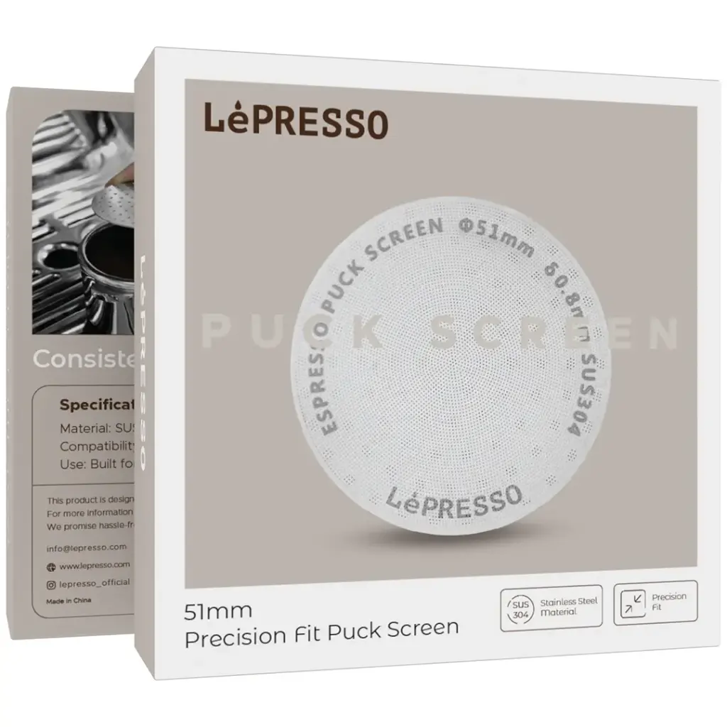 Lepresso 51mm Precision Fit Puck Screen - Silver
