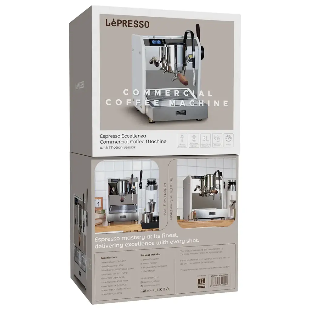 Lepresso Espresso Eccellenza Commercial Coffee Machine with Motion Sensor