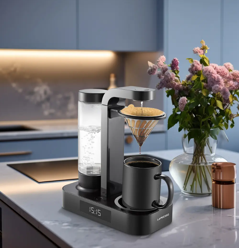 lepresso coffee drip machine 650 ml with led clock display