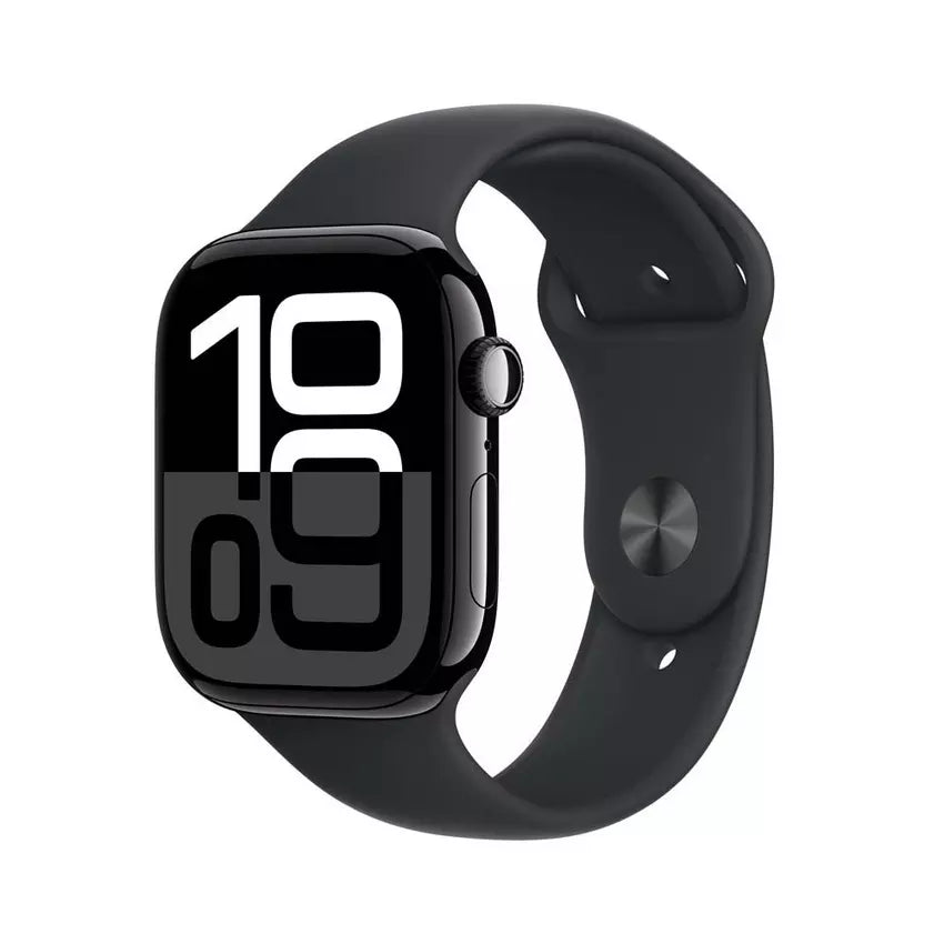 Apple Watch Series 10 GPS, 46MM Jet Black Aluminium Case with Black Sport Band