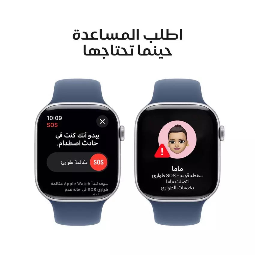 Apple Watch Series 10 GPS, 46MM Silver Aluminium Case with Denim Sport Band