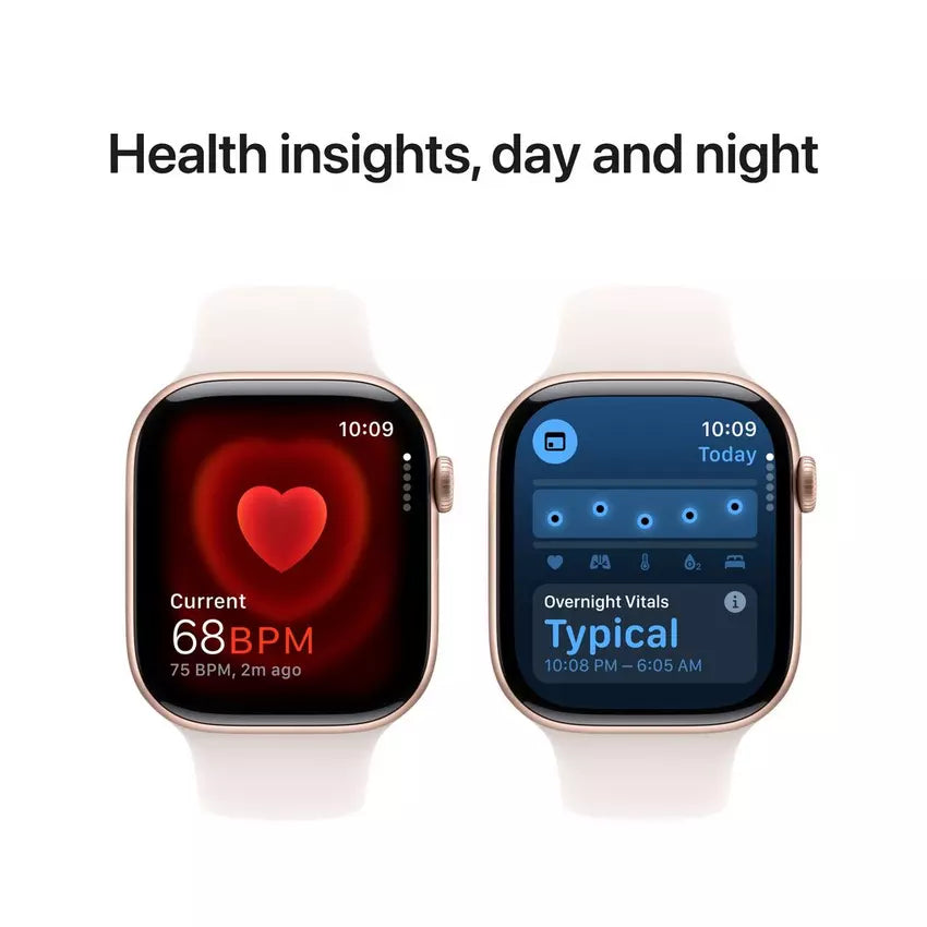 Apple Watch Series 10 GPS, 46MM Rose Gold Aluminium Case with Light Blush Sport Band