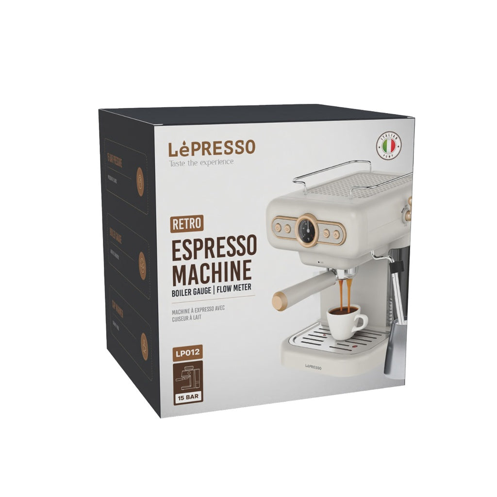 LePresso Retro Espresso Boiler Machine Gauge and Milk Steamer