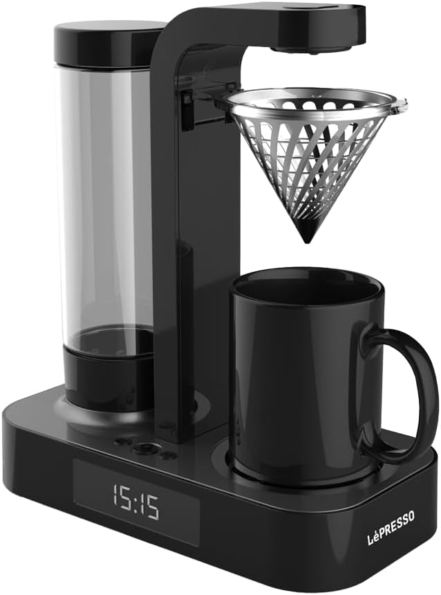 lepresso coffee drip machine 650 ml with led clock display
