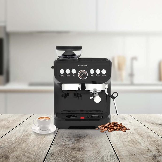 LePRESSO SEMI-AUTOMATIC ESPRESSO MACHINE WITH GRINDER