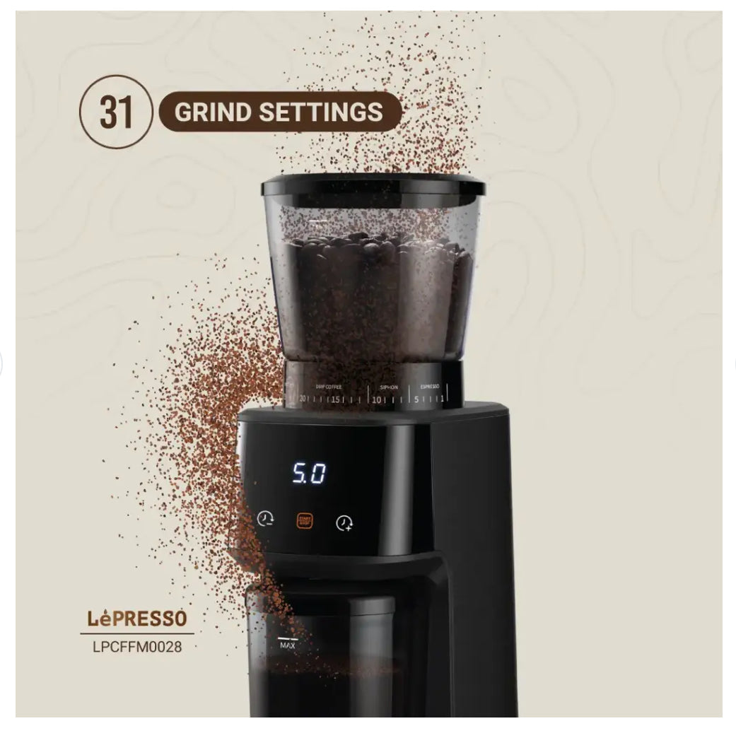 LEPRESSO 165W COFFEE CONICAL BURR GRINDER MACHINE