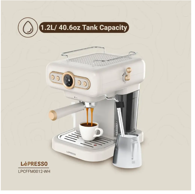 LePresso Retro Espresso Boiler Machine Gauge and Milk Steamer