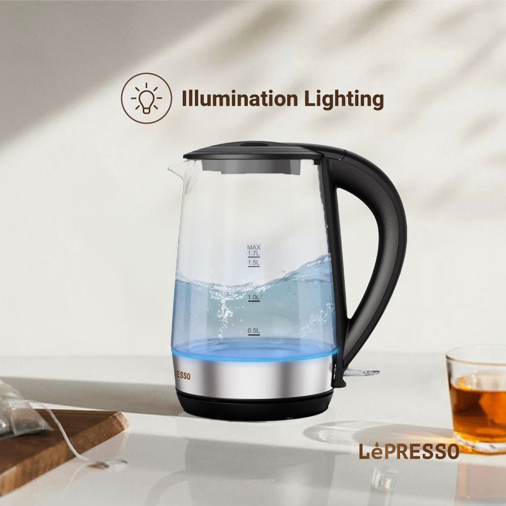 LePRESSO 360 TRANSPARENT QUICK-BOIL GLASS KETTLE