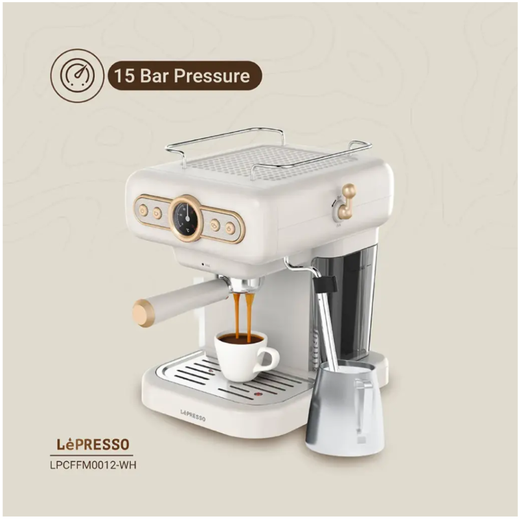 LePresso Retro Espresso Boiler Machine Gauge and Milk Steamer