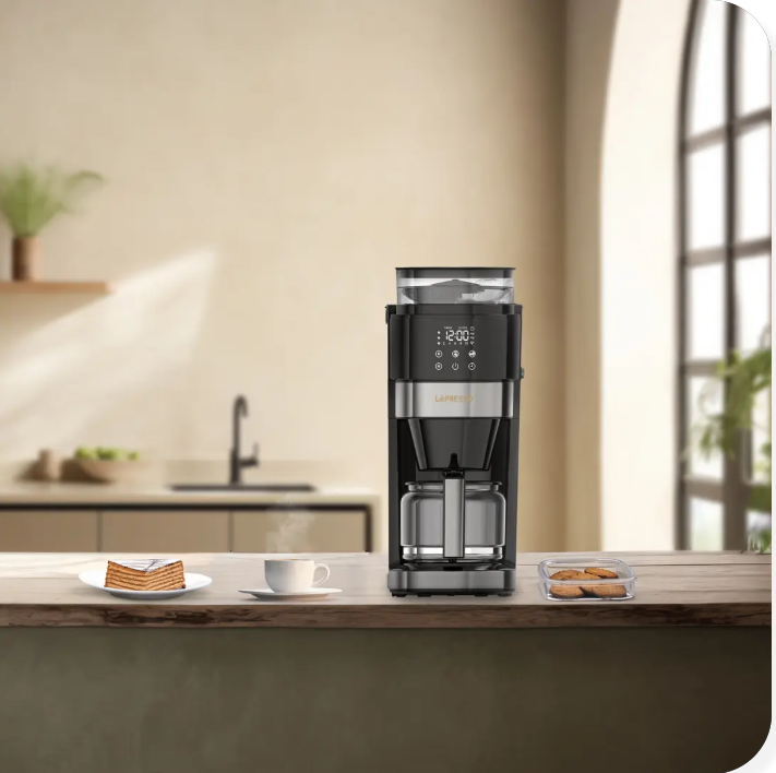 Lepresso Coffee Brewer With Bean Grinder