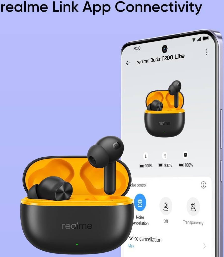 REALME BUDS T200 LITE BLACK - RMA2415-A BLK