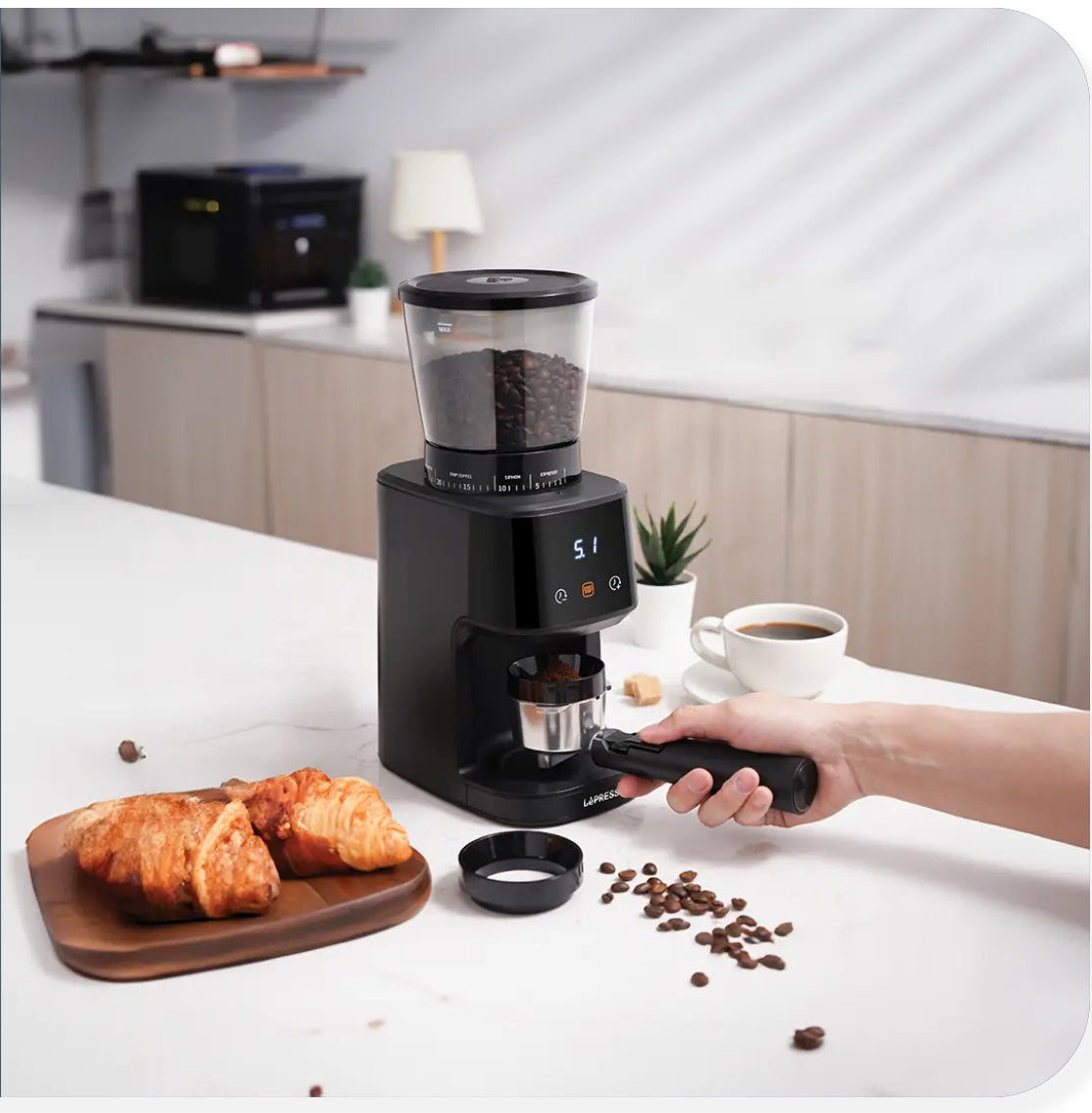 LEPRESSO 165W COFFEE CONICAL BURR GRINDER MACHINE