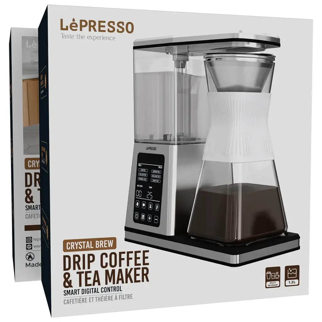 LePresso Crystal Brew Drip Coffee & Tea Maker with Smart Digital Control