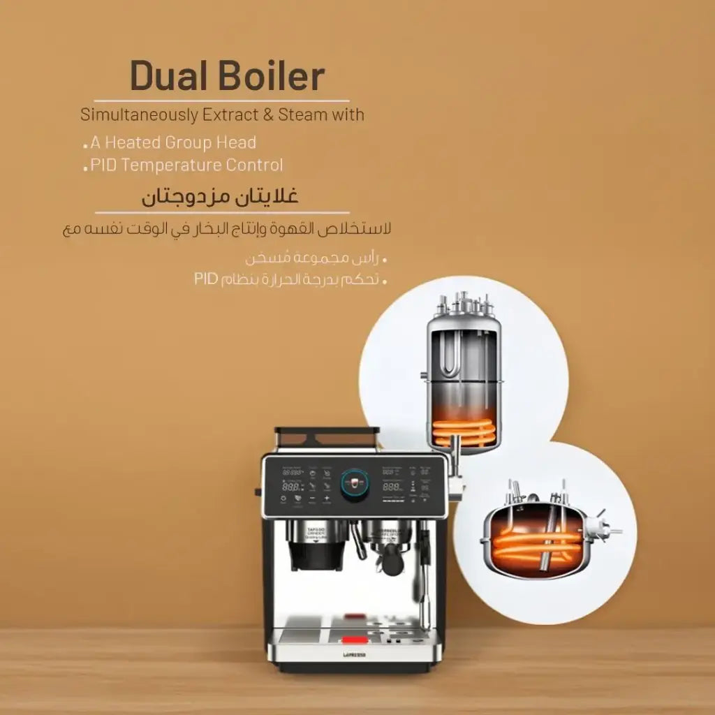 Lepresso Viventé Semi-Automatic Dual Boiler Coffee Machine with Touch Display