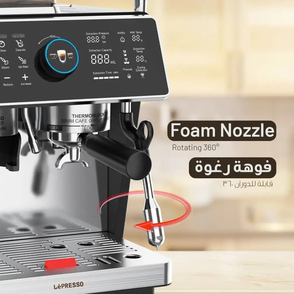 Lepresso Viventé Semi-Automatic Dual Boiler Coffee Machine with Touch Display