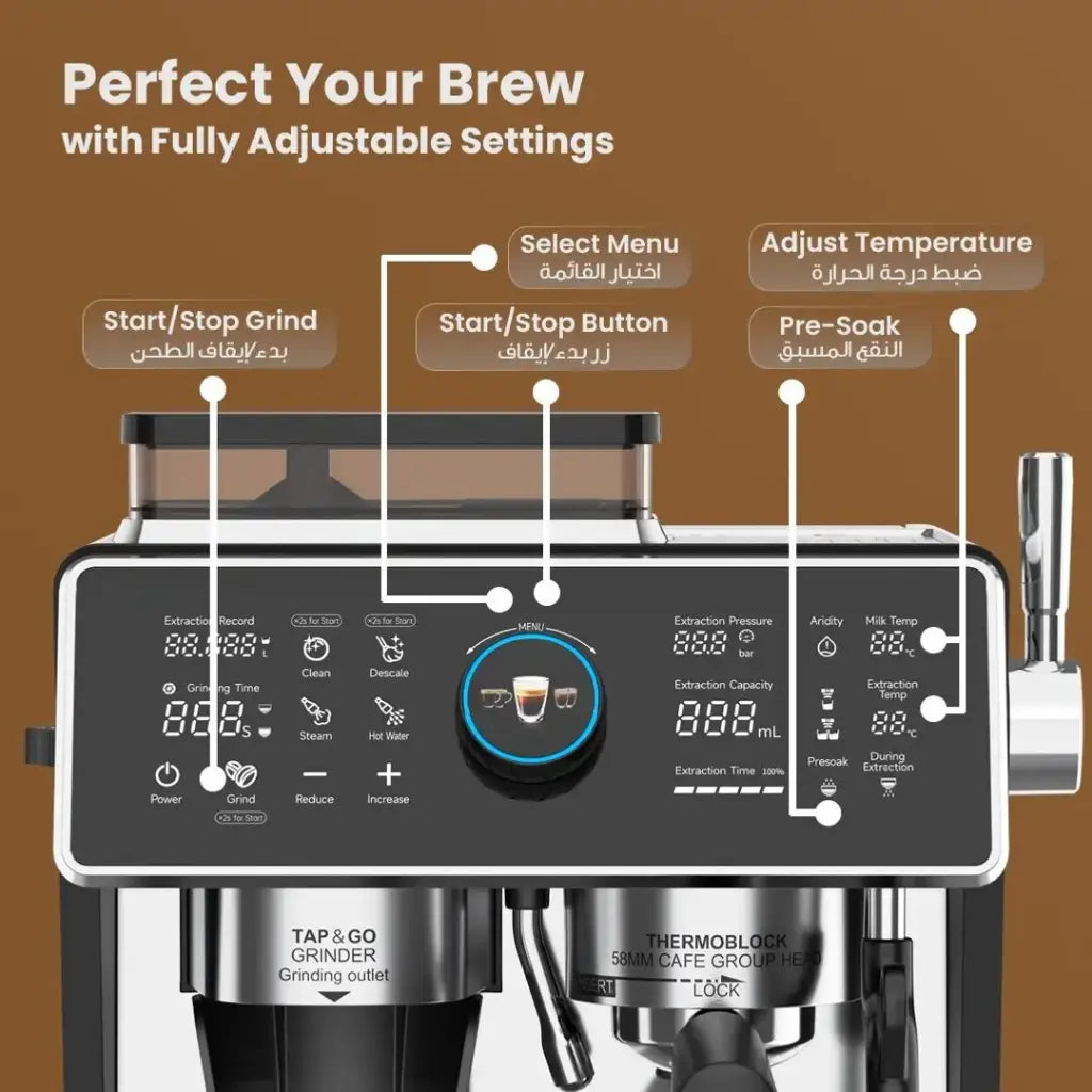 Lepresso Viventé Semi-Automatic Dual Boiler Coffee Machine with Touch Display