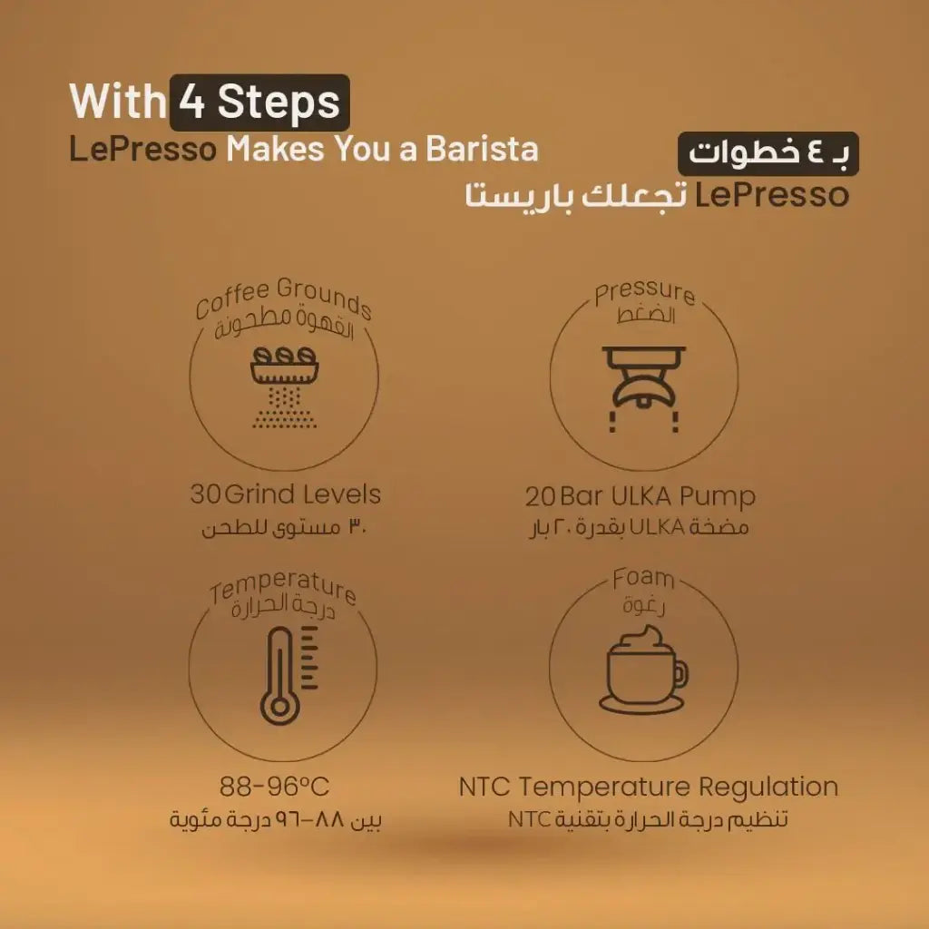 Lepresso Viventé Semi-Automatic Dual Boiler Coffee Machine with Touch Display