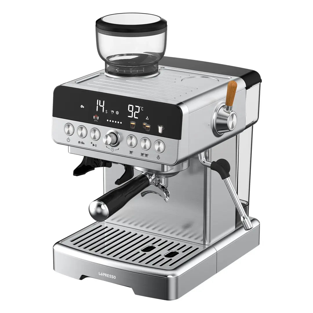 Lepresso CafféArtisan Semi-Automatic Coffee Machine with Dual Boiler System - Silver