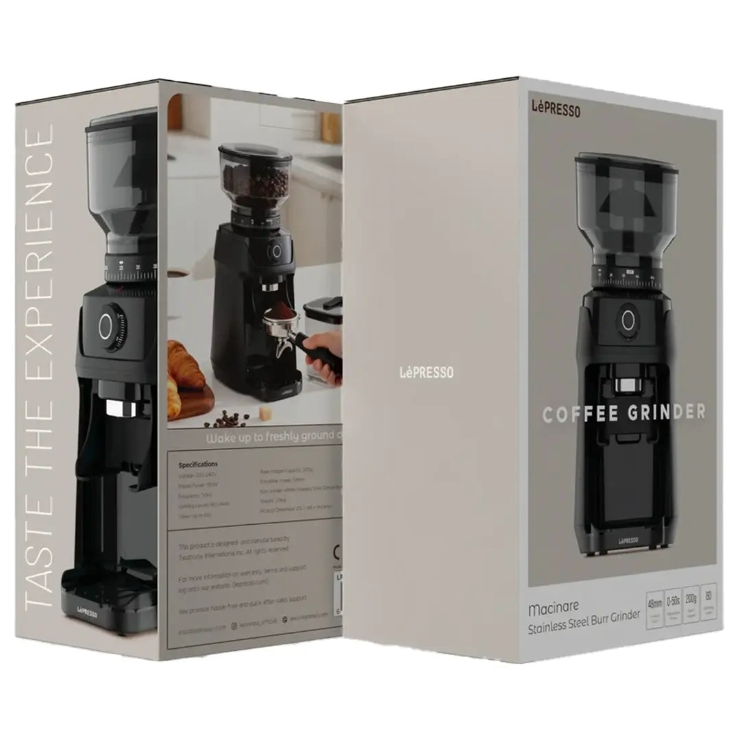 Lepresso Macinare Stainless Steel Burr Grinder - Black