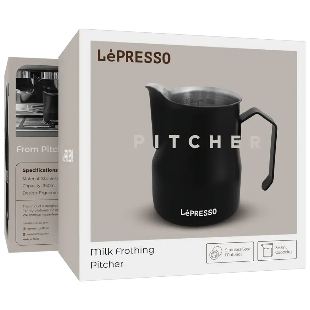 Lepresso Milk Frothing Pitcher - Black