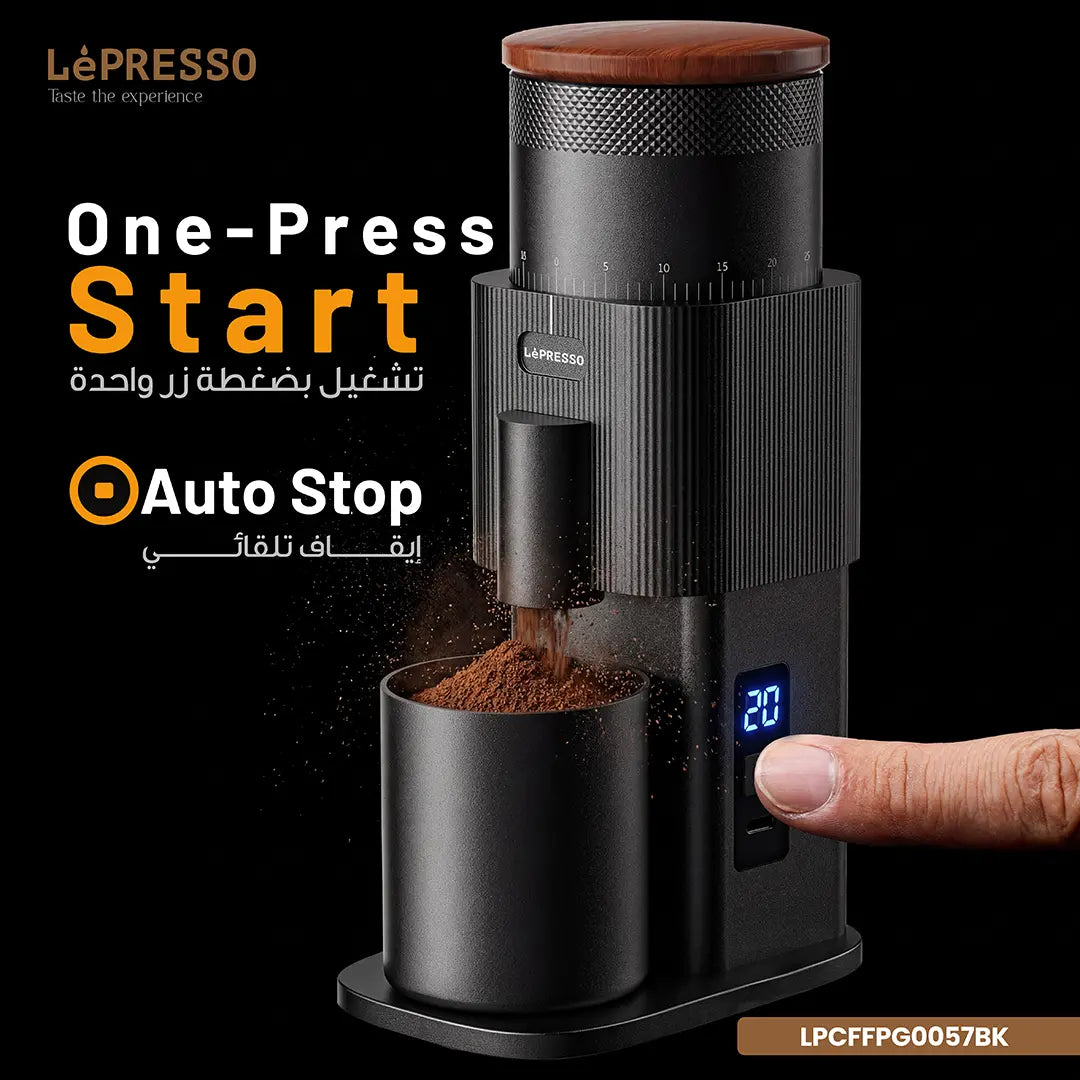 Lepresso Pressione Rechargeable Coffee Bean Grinder – Black