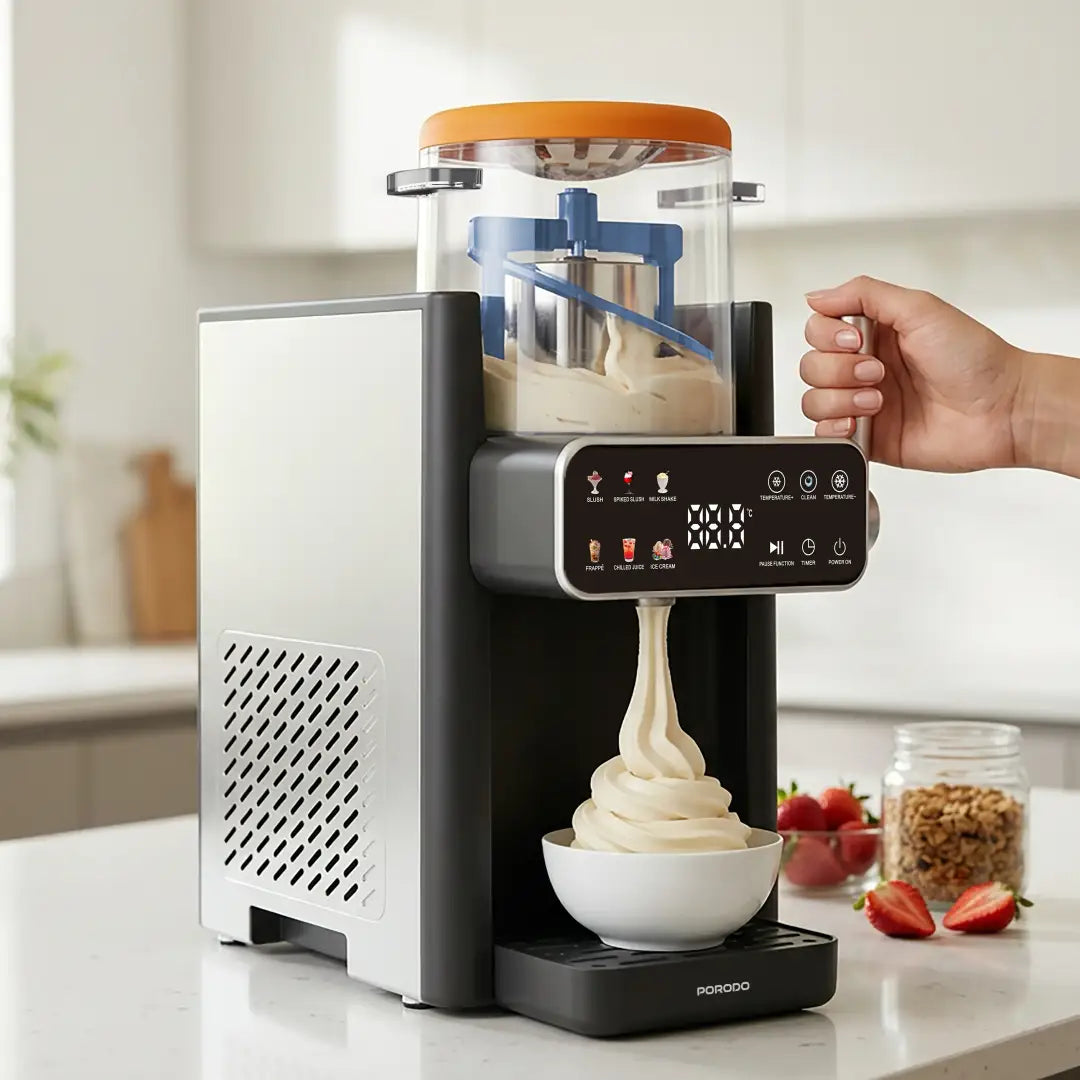 Porodo Lifestyle Frappé Ice Cream & Slushie Maker with Multi-Texture Ice Maker