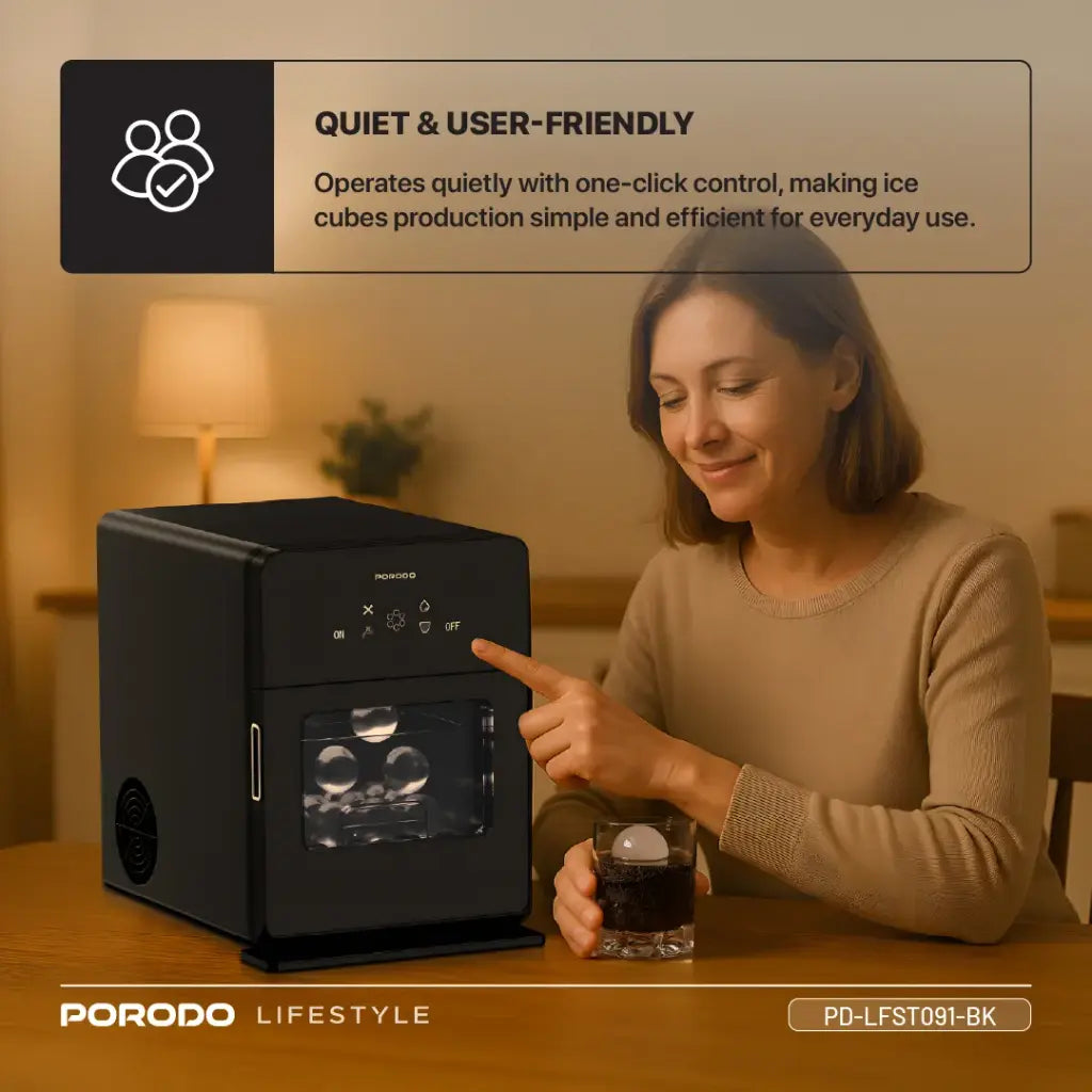 Porodo Lifestyle Sphere Ice Machine - Black