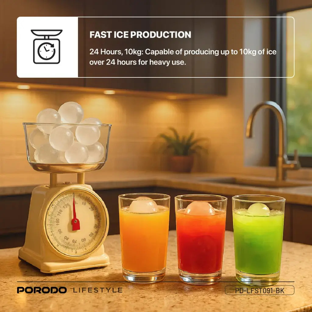 Porodo Lifestyle Sphere Ice Machine - Black