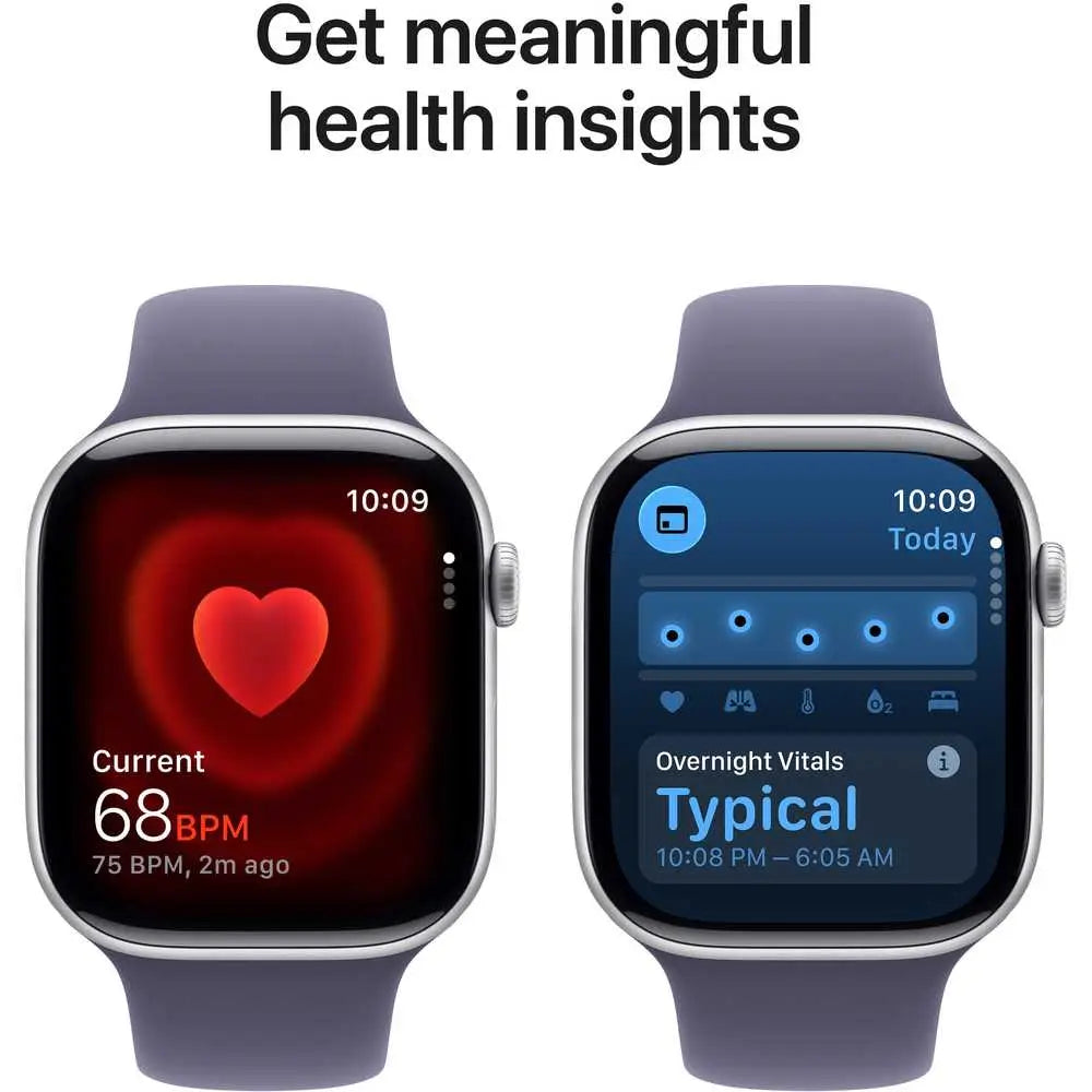 Apple Watch Series 11 GPS, 46mm Silver Aluminium Case with Purple Fog Sport Band