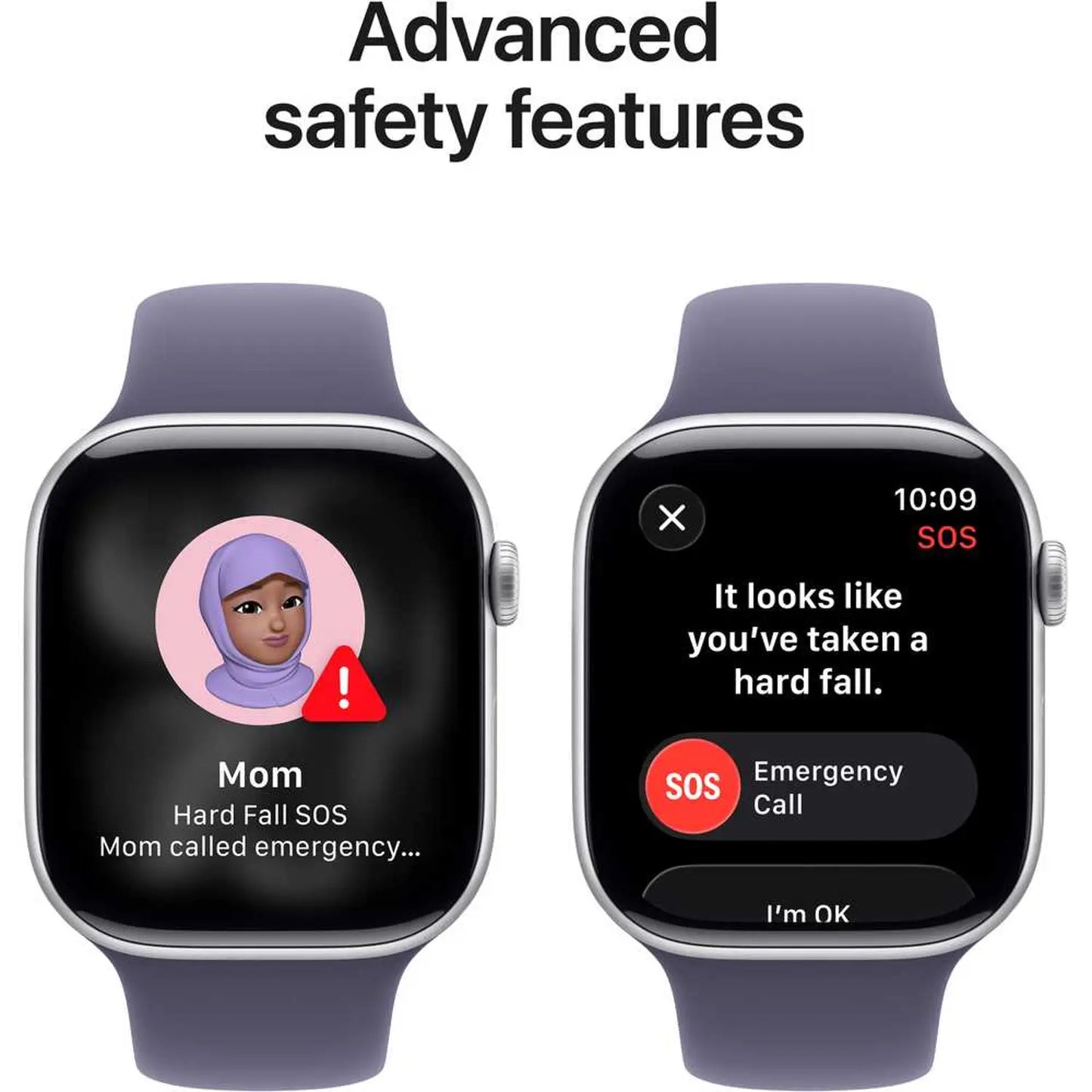 Apple Watch Series 11 GPS, 46mm Silver Aluminium Case with Purple Fog Sport Band