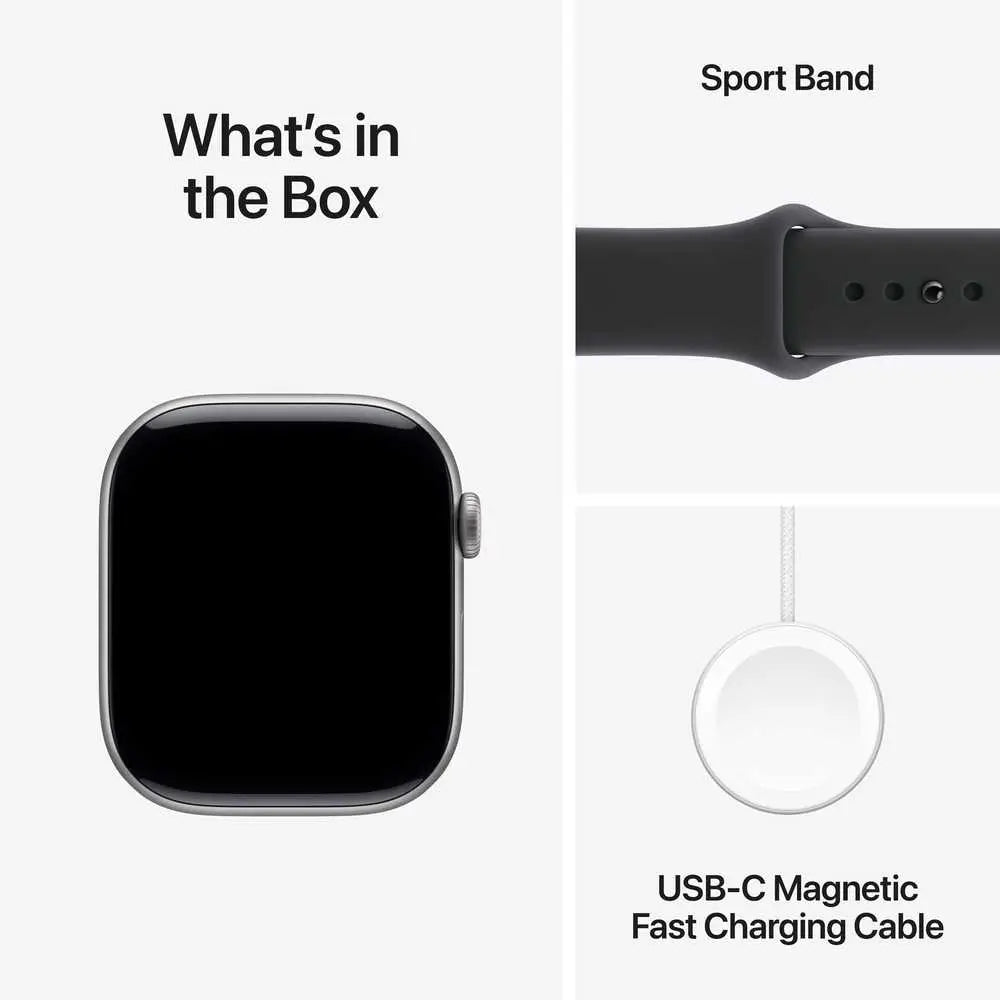 Apple Watch Series 11 GPS, 46mm Space Gray Aluminum Case with Black Sport Band
