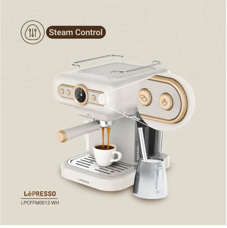 LePresso Retro Espresso Boiler Machine Gauge and Milk Steamer