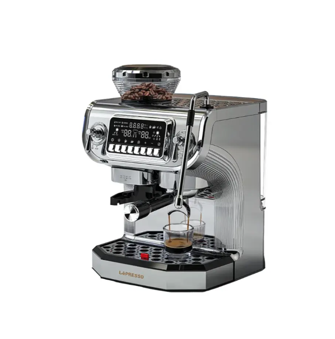 LePresso Espresso Coffee Bean Grinder Maker with 15-Bar Dual Boiler 58mm Handle