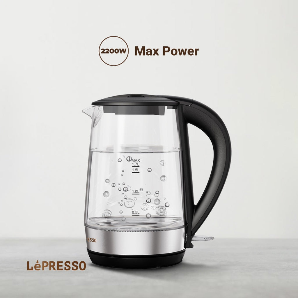 LePRESSO 360 TRANSPARENT QUICK-BOIL GLASS KETTLE