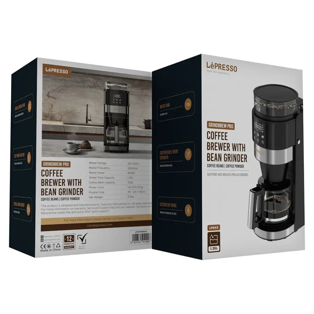 Lepresso Coffee Brewer With Bean Grinder