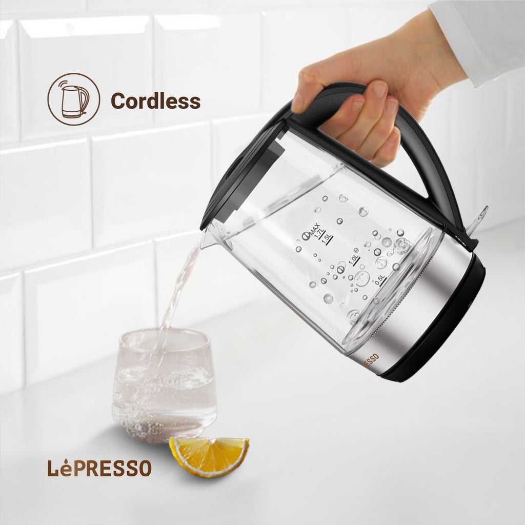 LePRESSO 360 TRANSPARENT QUICK-BOIL GLASS KETTLE