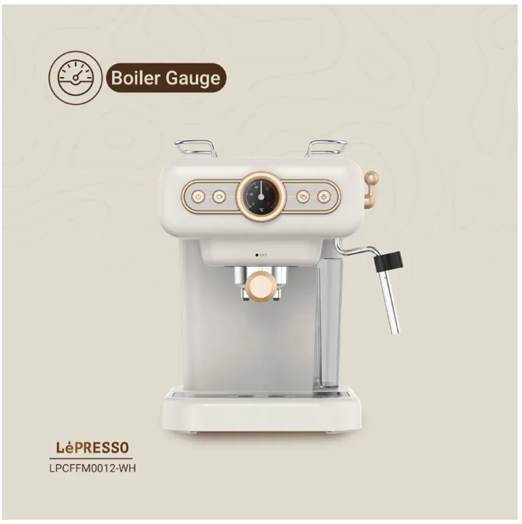 LePresso Retro Espresso Boiler Machine Gauge and Milk Steamer