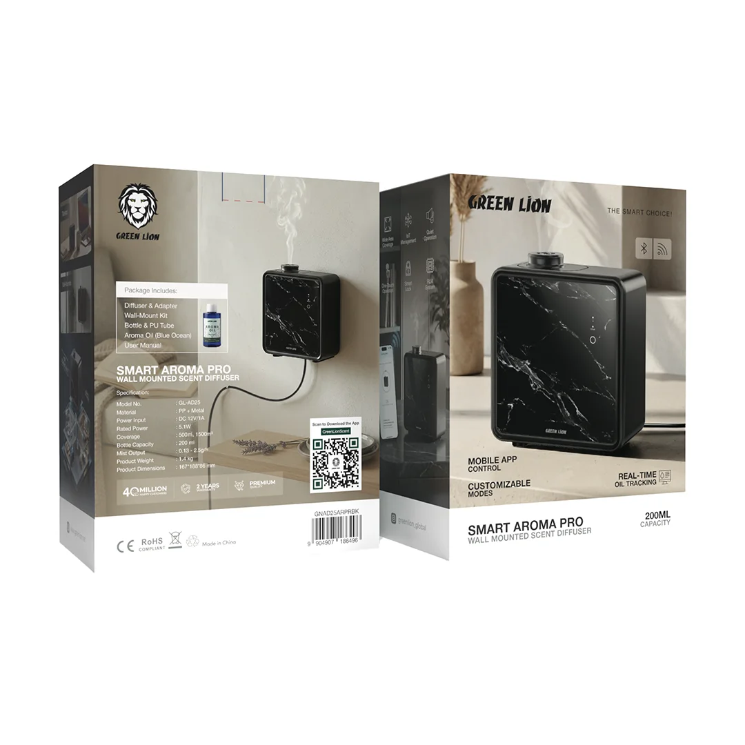 Green Lion Smart Aroma Pro Wall Mounted Scent Diffuser - Black