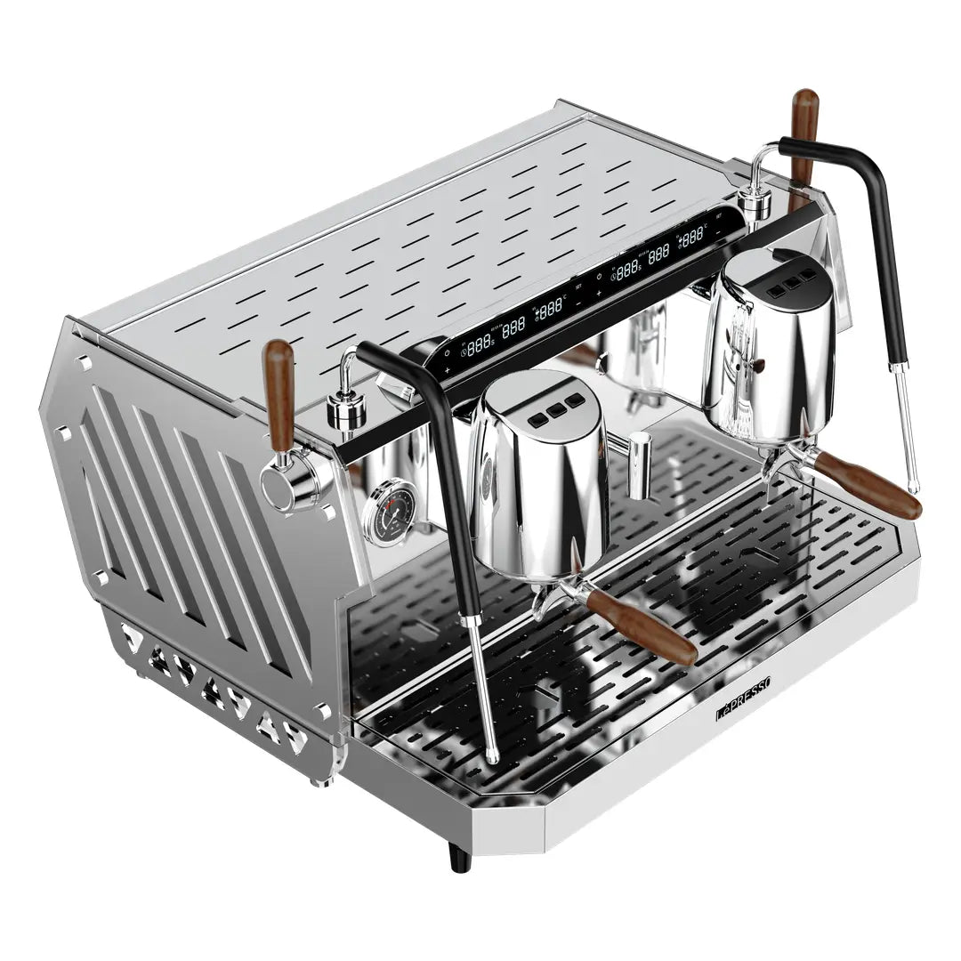 Lepresso Argento Due Commercial Semi-Automatic Dual Group Head Coffee Machine - Silver