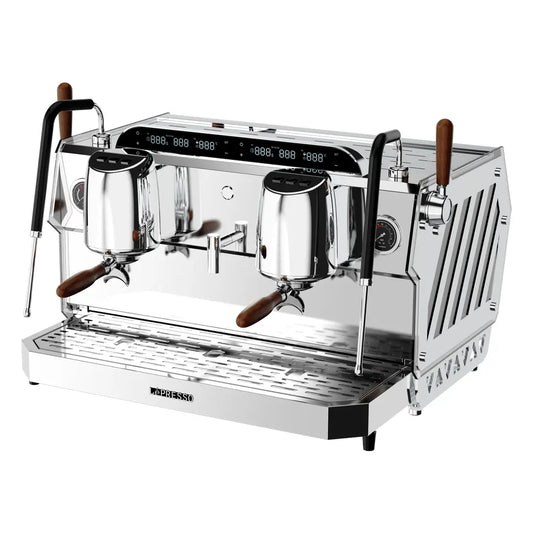 Lepresso Argento Due Commercial Semi-Automatic Dual Group Head Coffee Machine - Silver